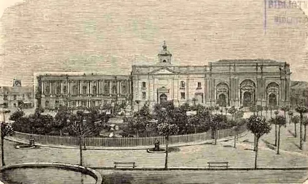 Santiago - Catedral y palacio arzobispal (1872) — 1872 | Chile de Ayer