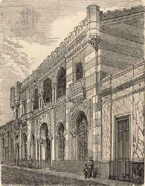 Santiago - Exterior de la casa de D. F. I. Ossa (1872) — 1872 | Chile de Ayer