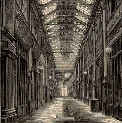 Santiago - Interior del pasaje Bulnes (1872) — 1872 | Chile de Ayer
