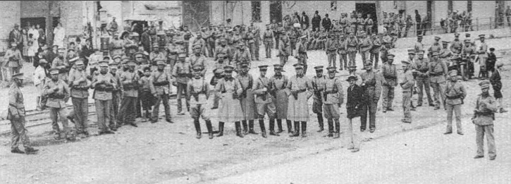 Golpe de Estado del 4 de junio de 1932: infantería en Base Aérea El Bosque — aprox. 1931 | Chile de Ayer