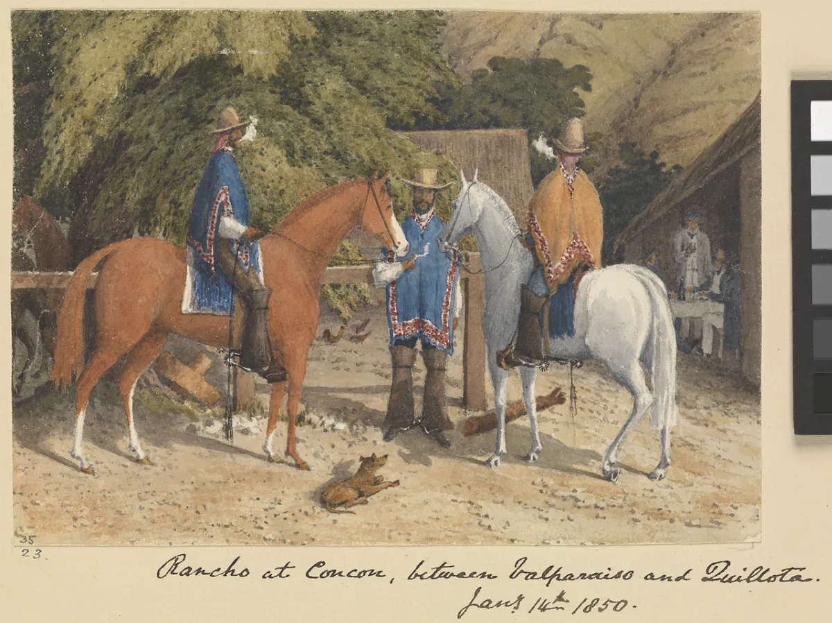 Rancho en Concón, entre Valparaíso y Quillota, 1850 — aprox. 1850 | Chile de Ayer