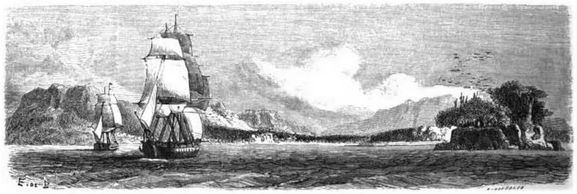Entrada de la Bahía San Nicolás — aprox. 1861 | Chile de Ayer