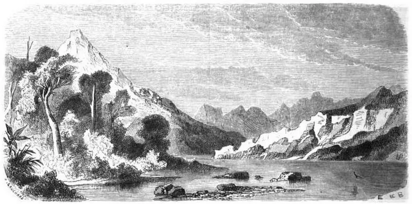 Puerto Galante, al fondo de la Bahía San Nicolás — aprox. 1861 | Chile de Ayer