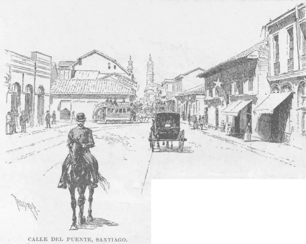 Calle del Puente, Santiago (1892) — aprox. 1892 | Chile de Ayer