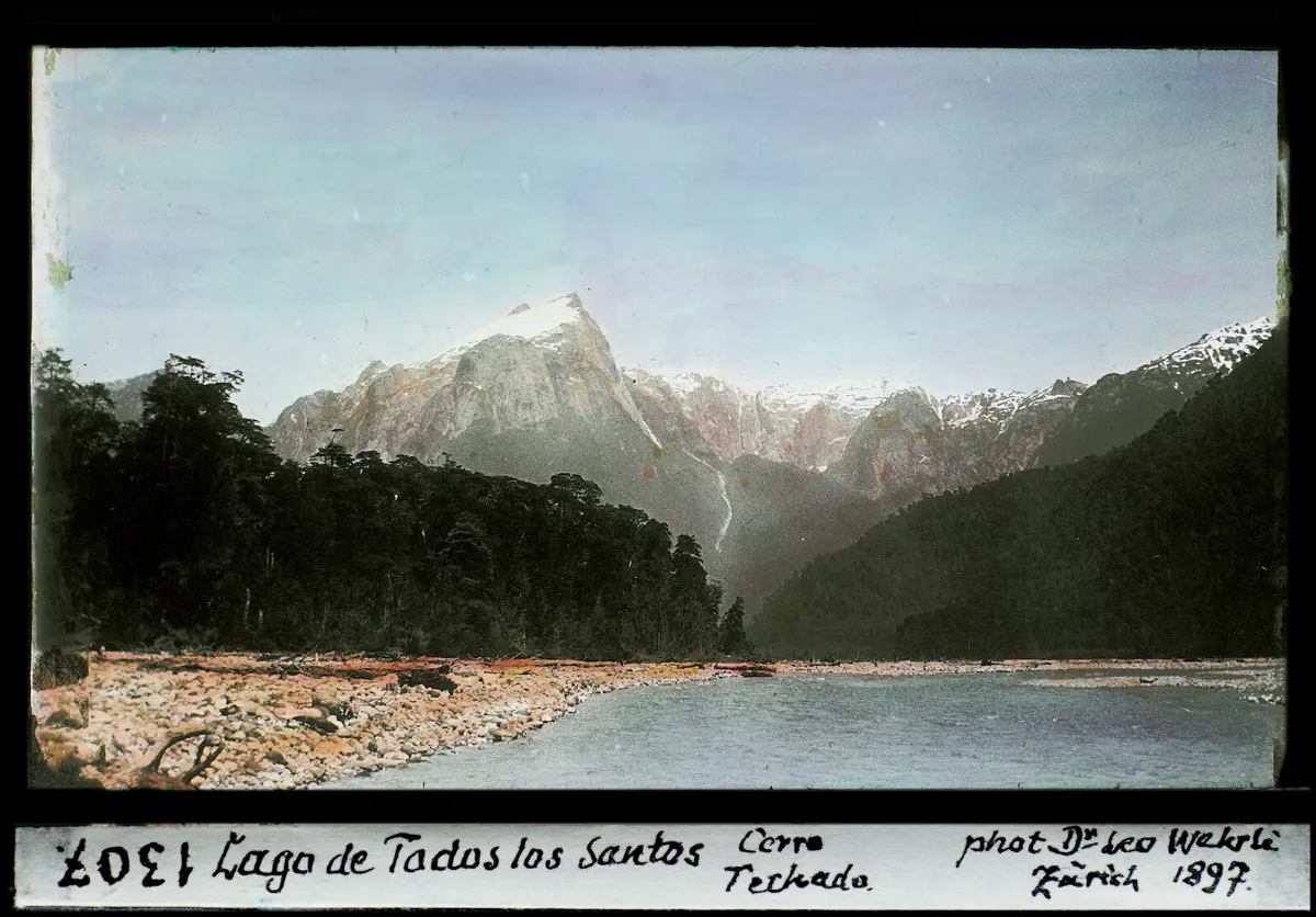 Lago de Todos los Santos, Cerro Tronado, 1897 — aprox. 1897 | Chile de Ayer