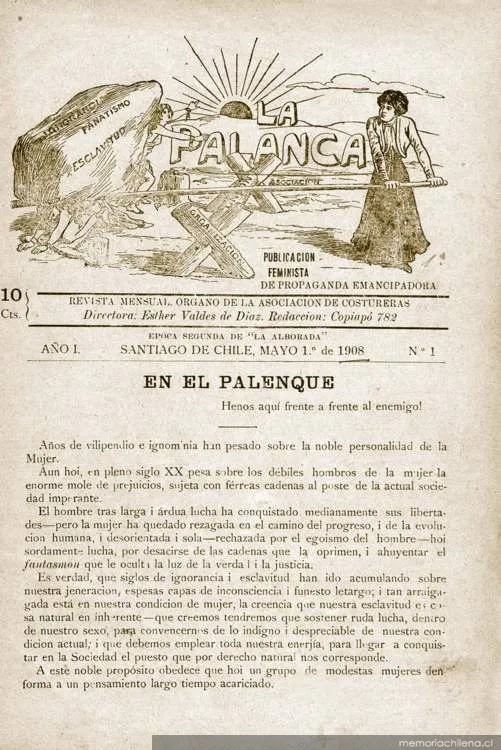 Publicación feminista de propaganda emancipadora
Época segunda de La Alborada — aprox. 1908 | Chile de Ayer