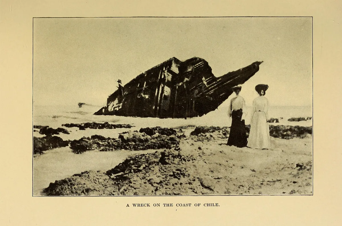 Naufragio en la costa de Chile, 1912 — aprox. 1912 | Chile de Ayer