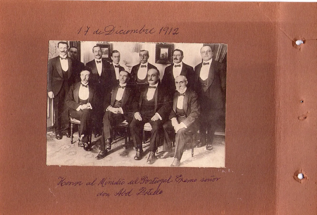 Cena en honor a Abel Bothelo, Valparaíso, 1912 — aprox. 1912 | Chile de Ayer