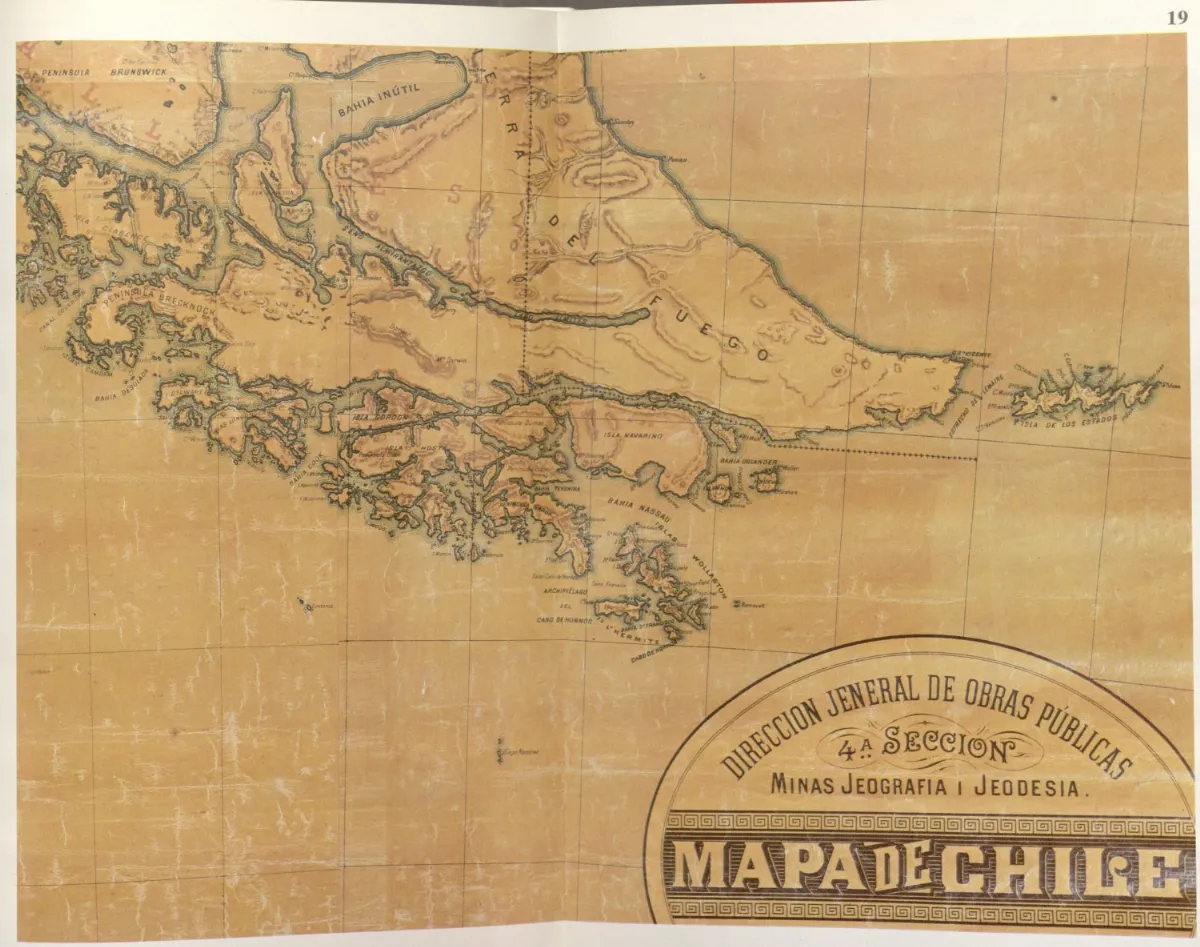 Mapa de la Dirección General de Obras Públicas, Chile, cerca de 1910 — aprox. 1910 | Chile de Ayer