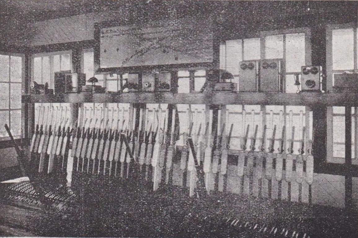 Señalización de la vía, interior de una cabina — aprox. 1929 | Chile de Ayer