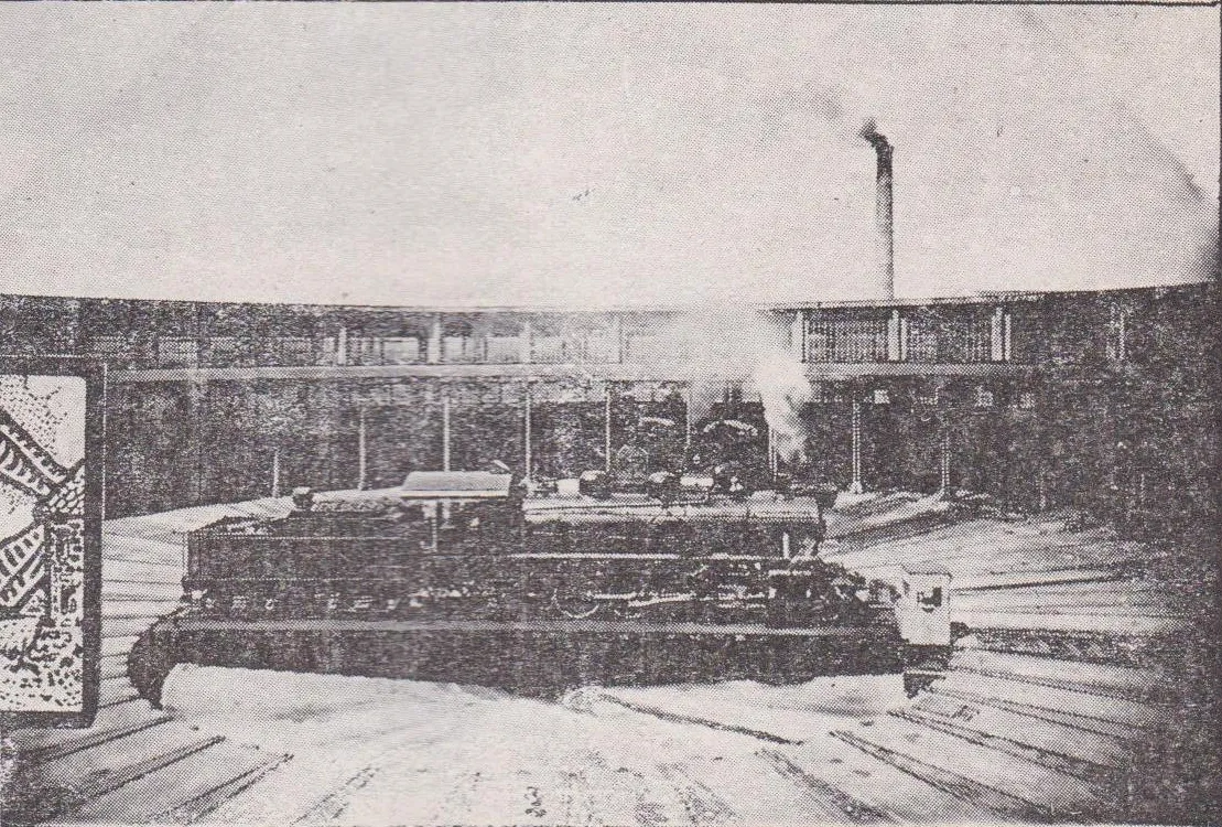 Casa de Máquinas de San Eugenio, casa redonda para locomotoras, circa 1929 — aprox. 1929 | Chile de Ayer