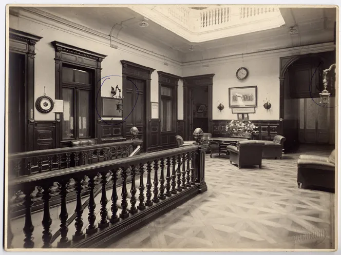 Interior club francés, Valparaíso — aprox. 1890–1930 | Chile de Ayer