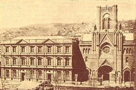 Colegio e Iglesia de Los Sagrados Corazones en Valparaíso — aprox. 1890–1930 | Chile de Ayer