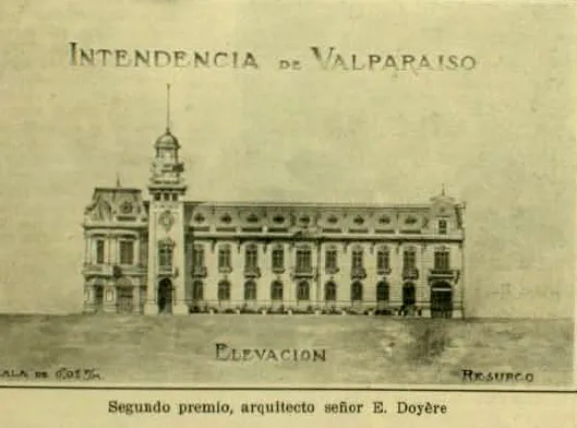 Diseño para la nueva Intendencia de Valparaíso (segundo lugar) — aprox. 1906–1930 | Chile de Ayer