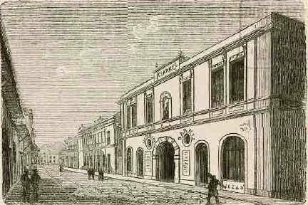 Valparaíso - Calle del Teatro — 1872 | Chile de Ayer