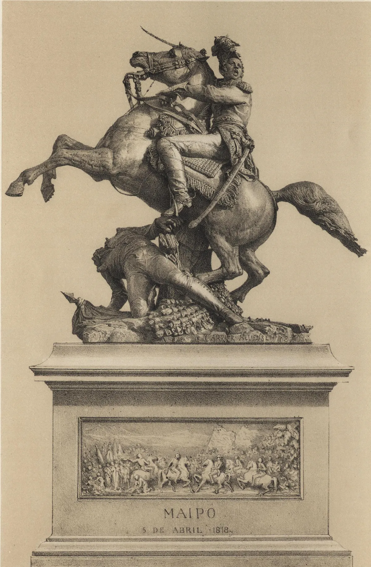 Estatua de Bernardo O'Higgins — 1872 | Chile de Ayer