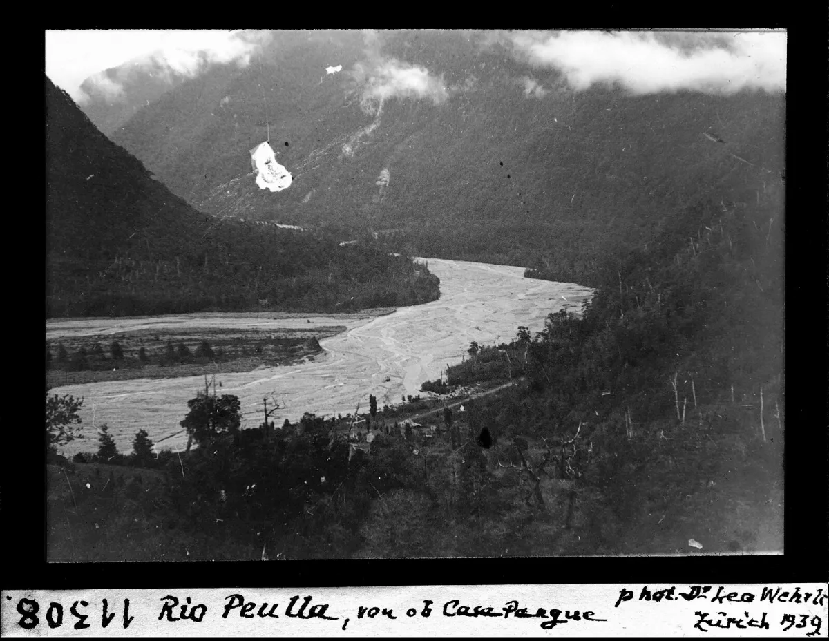 Río Peulla, desde Casa Pangue — aprox. 1939–1940 | Chile de Ayer