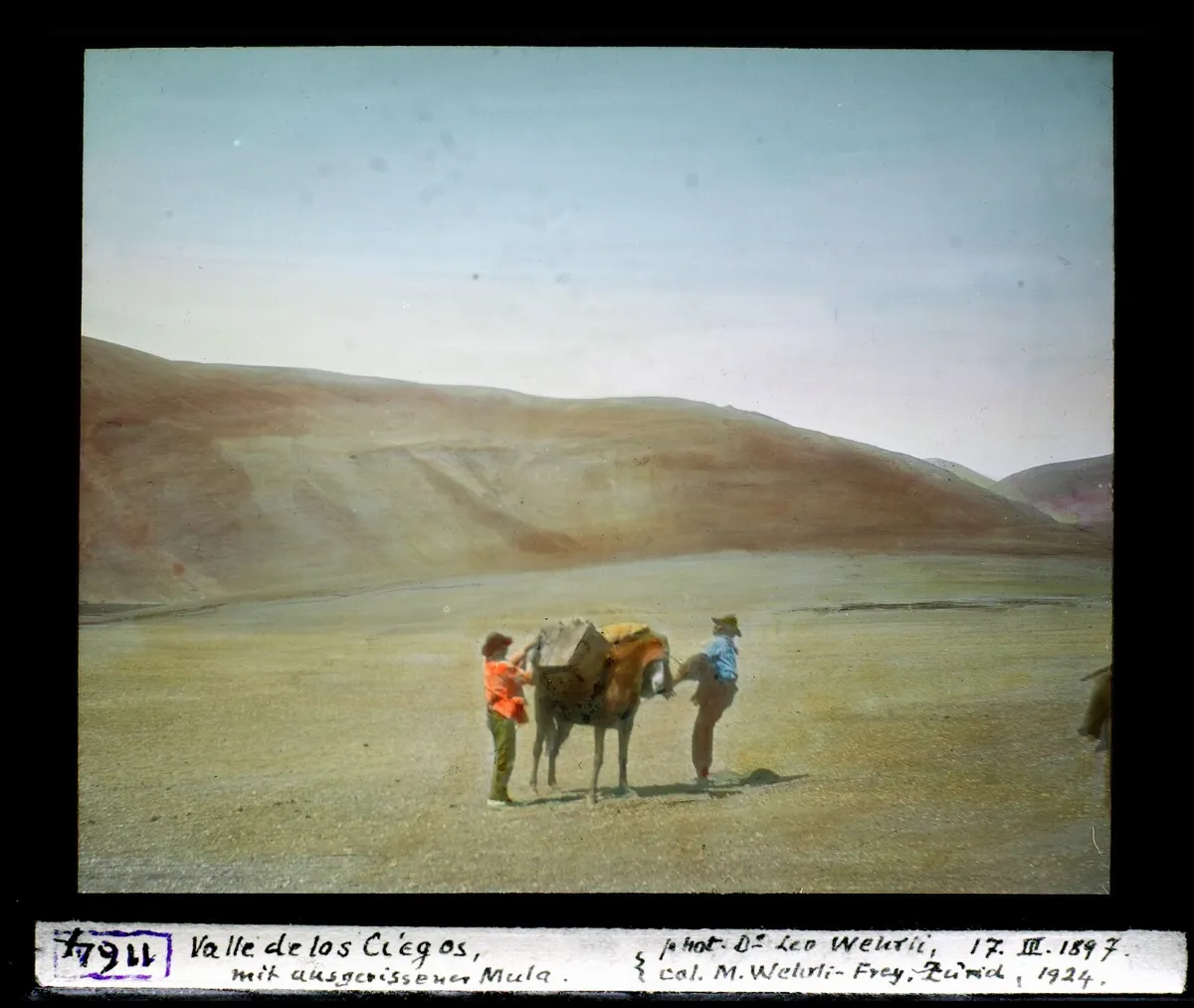 Diapositiva coloreada por Margrit Wehrli-Frey, 1924 — aprox. 1897–1940 | Chile de Ayer