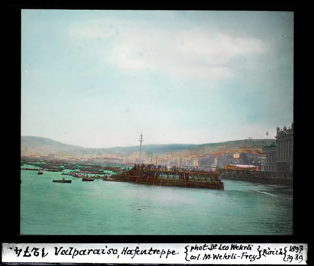 Diapositiva coloreada por Margrit Wehrli-Frey, 1939 — aprox. 1897–1940 | Chile de Ayer