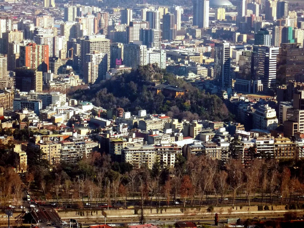 Cerro Santa Lucía desde el Cerro San Cristóbal, Santiago — aprox. 1880–1930 | Chile de Ayer