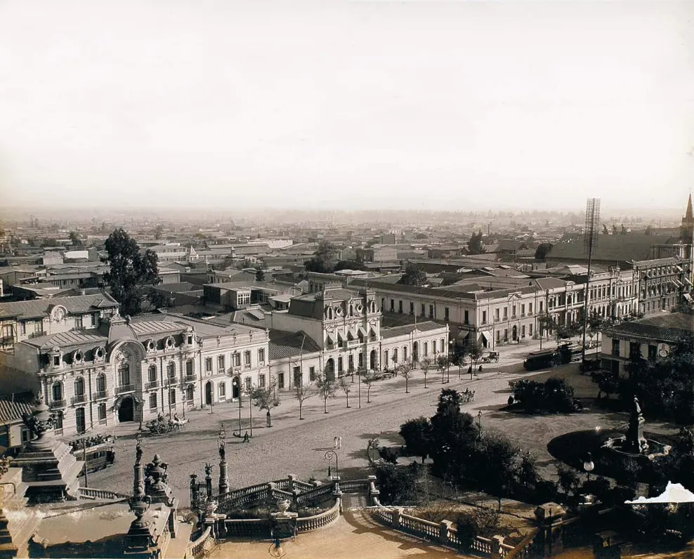 Vista de la Alameda desde el Cerro Santa Lucía — aprox. 1910 | Chile de Ayer