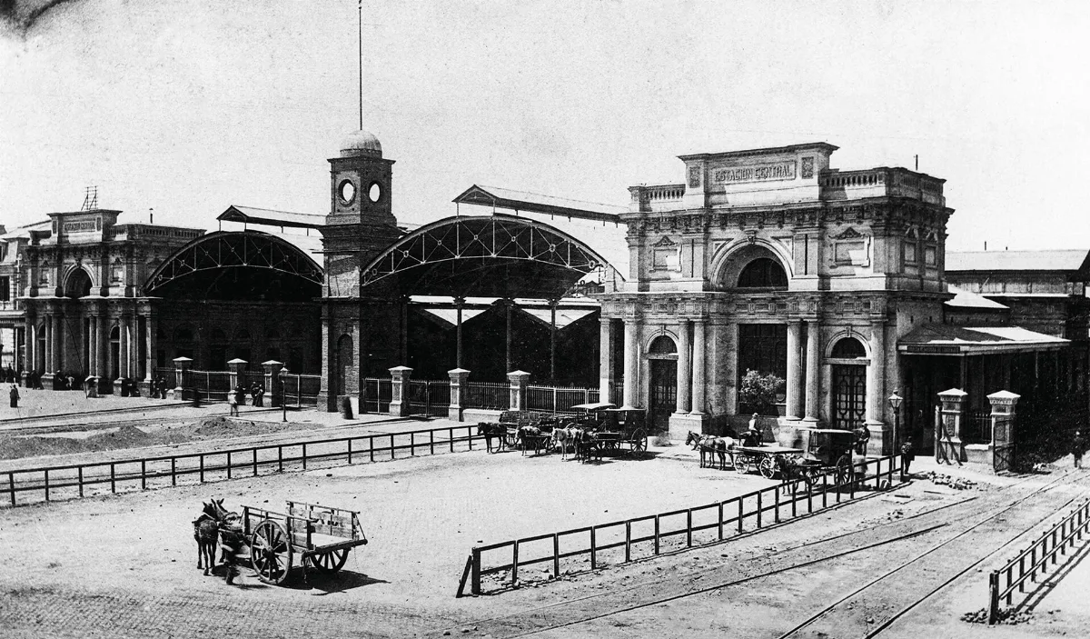Antigua Estación Central de Santiago — aprox. 1855 | Chile de Ayer