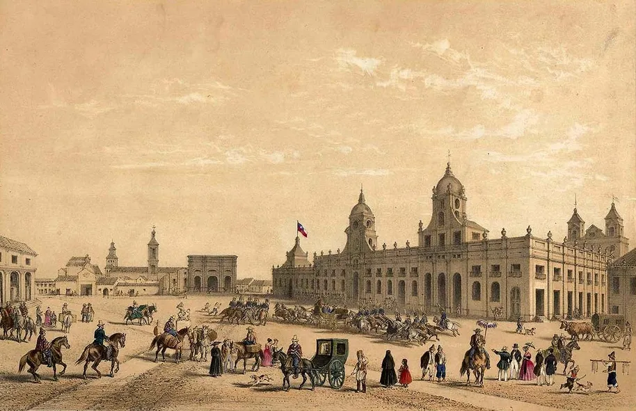 Plaza de Armas de Santiago, 1854 — Plaza de Armas de Santiago — aprox. 1854 | Chile de Ayer