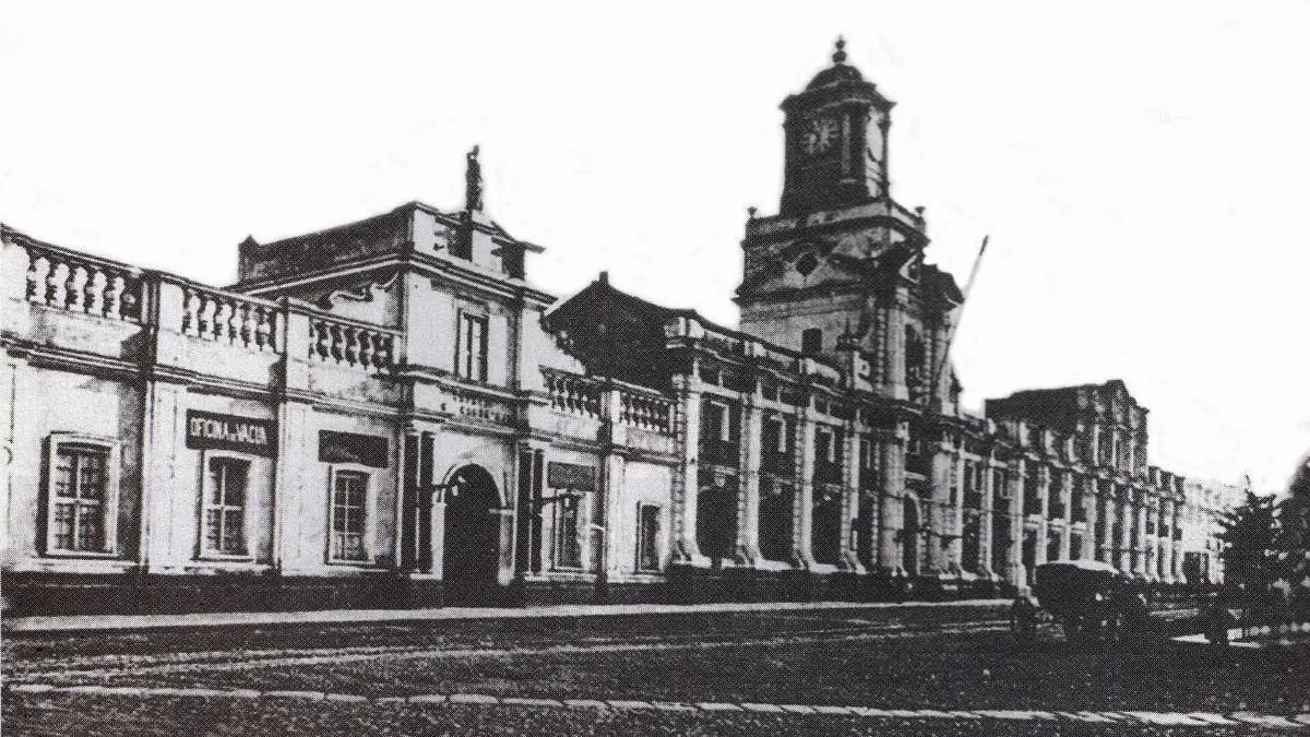Palacio de la Real Audiencia, Plaza de Armas de Santiago — aprox. 1850 | Chile de Ayer