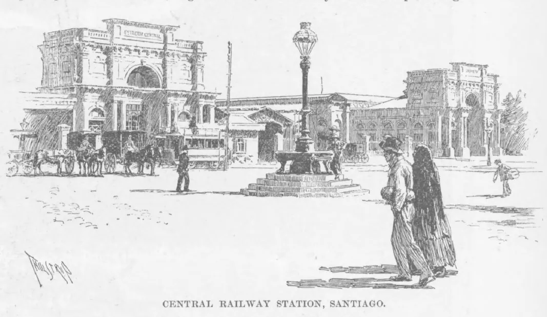 Estación Central de Trenes de Santiago de Chile, 1892 — aprox. 1892 | Chile de Ayer