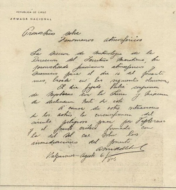 Predicción del terremoto de Valparaíso de 1906 por Arturo Middleton — aprox. 1906 | Chile de Ayer