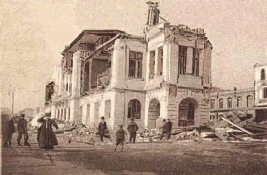 Gobernación Marítima de Valparaíso luego del terremoto de 1906. — aprox. 1906 | Chile de Ayer