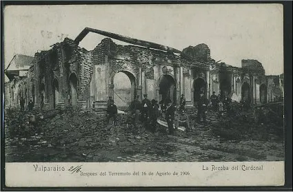 Mercado Cardonal tras el terremoto de Valparaíso de 1906 — aprox. 1906 | Chile de Ayer