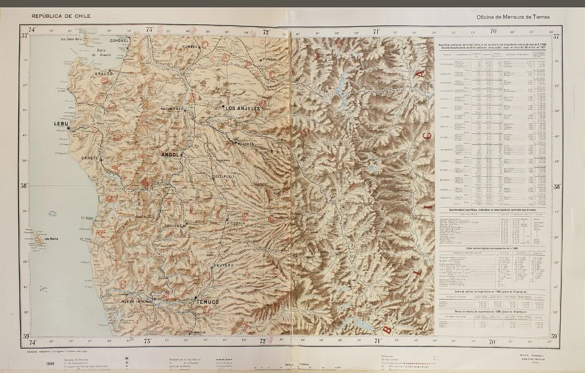 Mapa provincial del Atlas Centenario de Chile — aprox. 1911 | Chile de Ayer