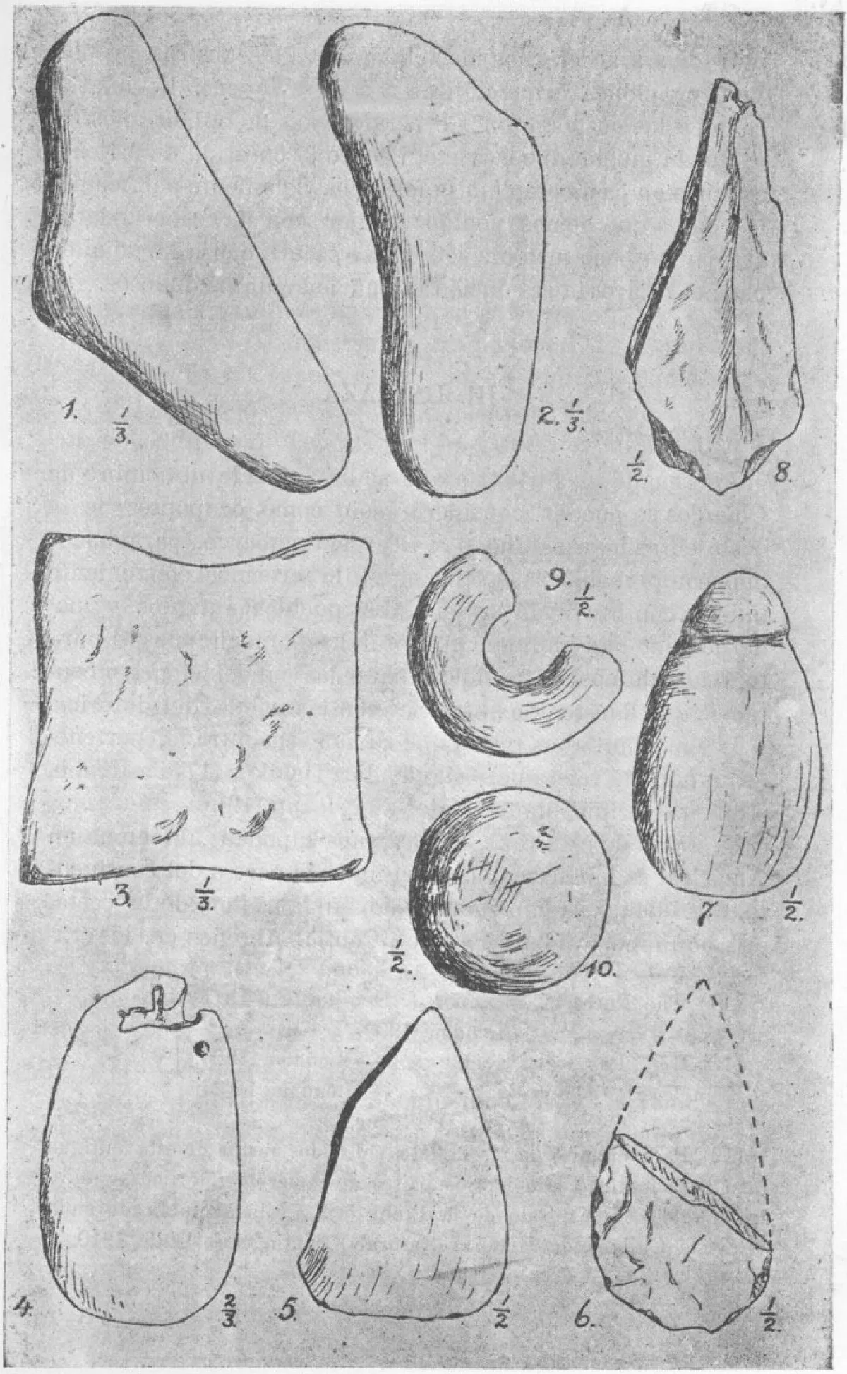 Objetos de piedra hallados cerca de La Serena — aprox. 1910 | Chile de Ayer