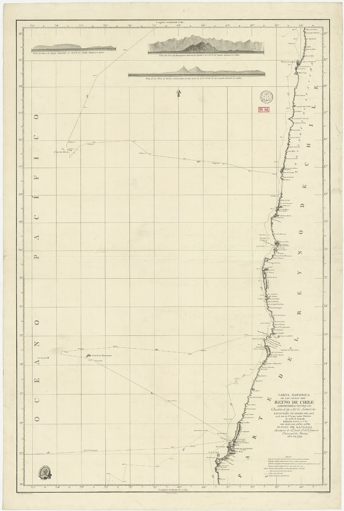Carta hidrográfica de las costas de Cobija, Concepción y Copiapó — aprox. 1910 | Chile de Ayer