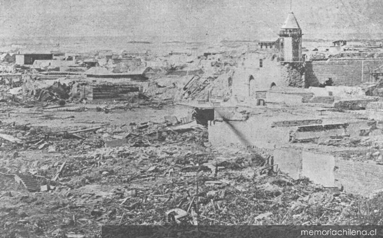 Arica después del terremoto, 13 de agosto de 1868 — 1868 | Chile de Ayer