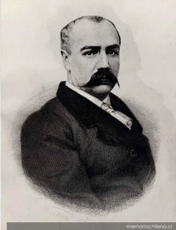 Benjamín Vicuña Mackenna, retrato de busto frontal — 1860 | Chile de Ayer