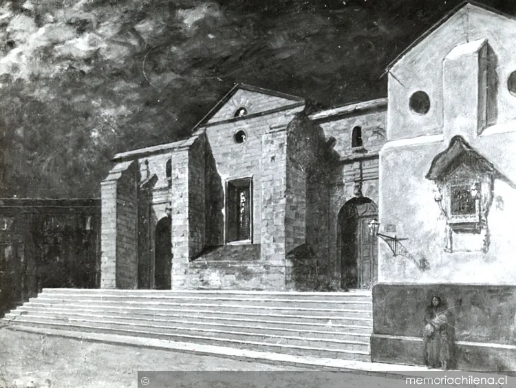Catedral de Santiago : fachada poniente — 1902 | Chile de Ayer