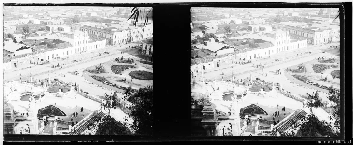 Cerro Santa Lucía, Plaza Vicuña Mackenna vista desde arriba, Santiago de Chile, 1905 — 1905 | Chile de Ayer