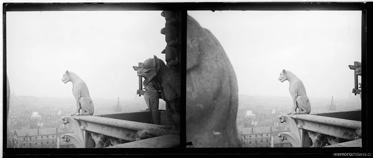 Detalle arquitectónico de la Catedral de Notre Dame de Rouen, Francia, 1908 — 1908 | Chile de Ayer
