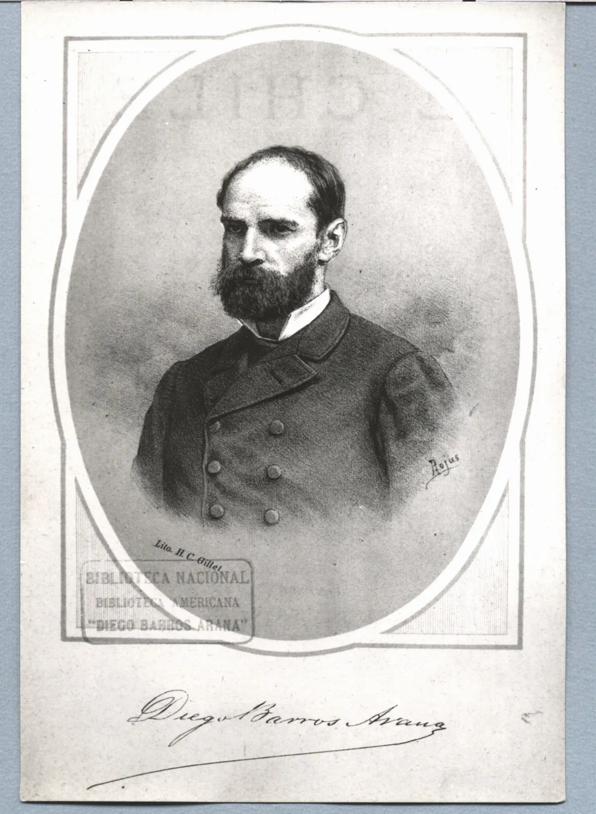 Diego Barros Arana, retrato de uniforme militar — 1884 | Chile de Ayer