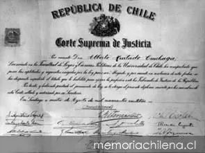Diploma de abogado de Alberto Hurtado, 1923 — 1923 | Chile de Ayer