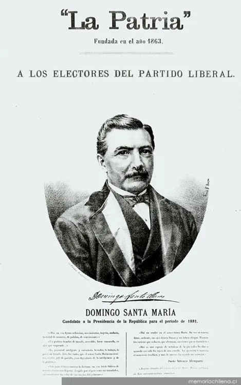 Domingo Santa María — 1881 | Chile de Ayer