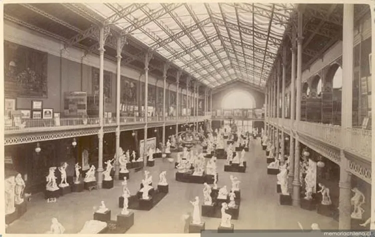 Galería de esculturas, Palacio de Bellas Artes, 1889 — 1889 | Chile de Ayer