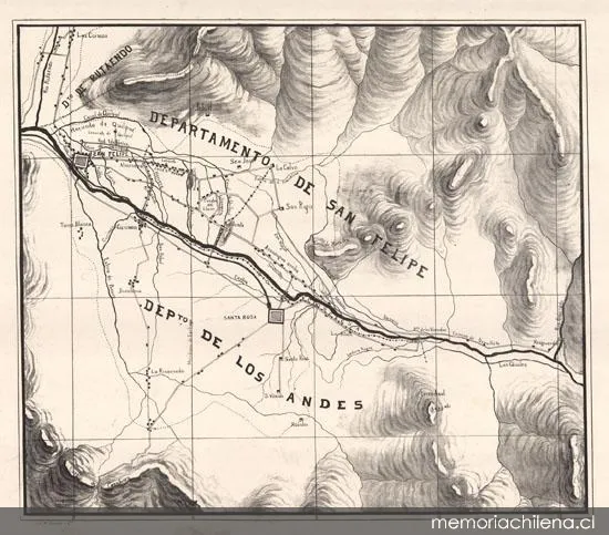 Departamento de San Felipe, Departamento de Los Andes — 1740 | Chile de Ayer