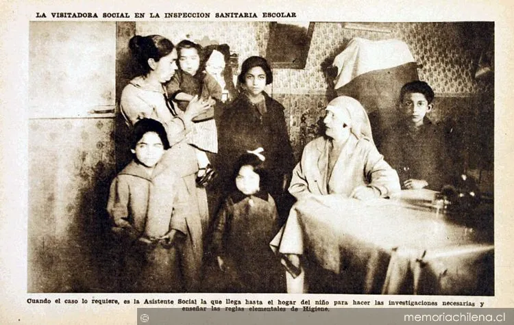 La visitadora social en la inspección sanitaria escolar, 1928 — 1928 | Chile de Ayer