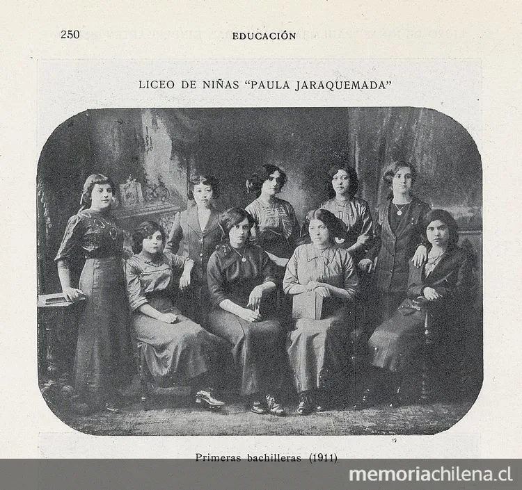 Primeras bachilleras del Liceo de Niñas Paula Jaraquemada, 1911 — 1911 | Chile de Ayer