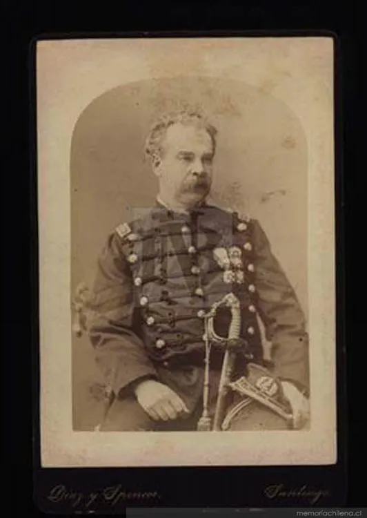 Martiniano Urriola, retrato de medio cuerpo con uniforme, hacia 1880 — 1880 | Chile de Ayer