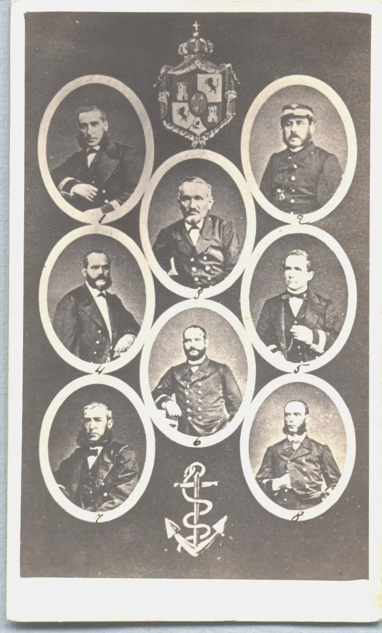 [Méndez Núñez, Pezuela, Álvarez González, Zapata, Valcarcel, Patero, Orrizaga] — 1846 | Chile de Ayer