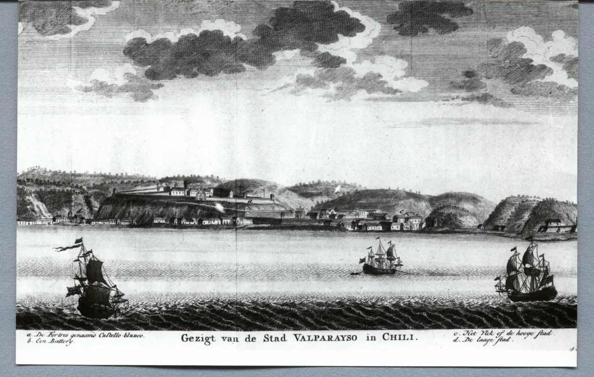 Embarcaciones en Valparaíso, Chile, 1767 — 1767 | Chile de Ayer